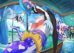 anthro anthro_on_anthro blush bottomwear butt butt_slap cinderace clothed clothed_anthro clothing collared_shirt detailed_background dominant dominant_anthro dominant_male dress_shirt duo_focus embarrassed eyes_closed femboy fisheye_lens fully_clothed fully_clothed_anthro fur generation_1_pokemon generation_4_pokemon generation_8_pokemon grey_body grey_fur group hi_res humiliation inteleon lucario lying male male/male meowth nintendo on_front open_mouth pain pants perspective pokemon pokemon_(species) punishment reddened_butt shirt sinnaspice slap spank_marks spank_marks_on_ass spanked_butt spanking spanking_focus spanking_paddle standing submissive submissive_anthro submissive_male topwear vest