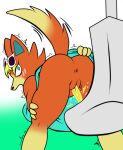 animal_crossing anthro anus audie_(animal_crossing) bathroom bent_over blonde_hair blue_eyes blush blush_lines bodily_fluids butt canid canine clothed clothing clothing_lift dress dress_lift embarrassed female female_anthro female_peeing female_peeing_in_urinal fox genital_fluids genitals hair looking_at_viewer looking_back looking_back_at_viewer mammal nintendo no_underwear omorashi peeing public_restroom raised_tail solo spread_butt spreading story story_in_description tail true_fox urinal urine urine_stream vulva x_anus yozothescribe