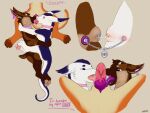 4:3 absurd_res anal anal_beads anal_penetration animal_genitalia anthro bdsm chain chastity_device chastity_piercing dragon erection feral fur genital_piercing genital_slit genitals group hi_res hiro_(amiel) kiraderg_(artist) kiraderg_(character) licking male male/male mythological_creature mythological_scalie mythology penetration penis piercing scalie sex_toy sharing_anal_beads sharing_sex_toy tongue trio
