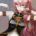  bad_id bad_pixiv_id bespectacled blue_eyes glasses kno_(anahita) long_hair megurine_luka pink_hair solo vocaloid 