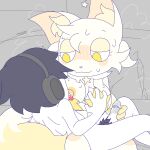 1:1 4_fingers alaaala941 anthro bangs bedroom_eyes blush blush_lines bodily_fluids body_hair bottomwear breast_lick breast_play breasts censor_bar clothing domestic_cat duo electronics eyebrows felid feline felis female fingers fluffy fluffy_tail fur handjob headphones heart_symbol hi_res holding_breast licking lying male male/female mammal narrowed_eyes nipples pasties penetration penile penile_penetration penis_in_vagina pink_nose pubes seductive sex sweat sweatdrop tail tongue vaginal vaginal_penetration white_body white_fur yellow_body yellow_eyes yellow_fur