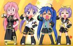  :3 =_= \m/ ahoge bad_id bad_pixiv_id blue_hair chibi cosplay hatsune_miku hatsune_miku_(cosplay) hiiragi_kagami hiiragi_tsukasa izumi_konata kagamine_len kagamine_len_(cosplay) kagamine_rin kagamine_rin_(cosplay) lucky_star megurine_luka megurine_luka_(cosplay) mole mole_under_eye multiple_girls nagian parody takara_miyuki thighhighs twintails vocaloid |_| 