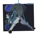 alpha_channel animal_genitalia animal_vulva anus bound canid canine canine_genitalia canine_vulva female feral fox gag generation_1_pokemon genitals hi_res looking_at_viewer mammal nightdazed nintendo pokemon pokemon_(species) presenting presenting_vulva raised_tail ring_gag rope solo suspension tail vulpix vulva