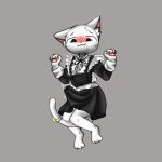 1:1 3_toes 4_fingers accessory anthro bell blush blush_lines bodily_fluids bottomwear clothing domestic_cat dress drooling erection erection_under_clothing erection_under_dress excited feet felid feline felis fingerpads fingers front_view furgonomics genital_fluids heart_pupils heart_symbol looking_at_viewer maid_uniform male mammal pawpads pink_pawpads pointy_ears precum precum_through_clothing precum_through_dress prick_ears saliva solo sweat sweaty_face tail tail_accessory tail_bell toes uniform wet wet_clothing xiangpicaica
