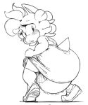 anthro bent_legs big_diaper blush clothed clothing crouching diaper diaper_under_clothing diaper_under_dress dress eulipotyphlan exposed_diaper eyelashes fan_character female footwear furgonomics hair hand_on_dress hedgehog hi_res huge_diaper looking_at_diaper looking_back looking_back_at_diaper mammal monochrome rear_view sagging_diaper sega shoes soiled_diaper solo sonic_the_hedgehog_(series) sophie_(argento) sophiepoof sundress tail tiptoes unclean_diaper used_diaper wearing_diaper