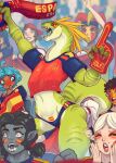 2026 absurd_res anthro biped blush breasts claws clothed clothed_anthro clothed_female clothed_human clothed_male clothing countershade_torso countershading digital_drawing_(artwork) digital_media_(artwork) dungeons_and_dragons female fingers fintir_(lluisabadias) front_view group hair hasbro hi_res human lizardfolk_(dnd) lizardman lluisabadias male mammal navel scalie sitting standing tail teeth tongue wizards_of_the_coast