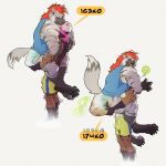 1:1 5_fingers 5_toes abdl absurd_res anthro big_diaper black_sclera blue_clothing blue_shirt blue_topwear bottomwear brooks_(brooksyeen) brown_body brown_fur bulge bulge_from_behind carrying_another claws clothed clothing diaper diaper_bulge diaper_peekage diaper_under_clothing ear_piercing face_in_breasts facial_piercing fangs feces feet fingers fur grey_body grey_fur grey_tail hair heart_symbol hi_res hyena legs_around_partner legs_around_waist littleforbig looking_pleasured male mammal muscular muscular_anthro muscular_male nose_piercing open_mouth pantsless pantsless_anthro pantsless_male piercing piggyfront pink_hair pooping raised_tail red_eyes red_hair red_tongue septum_piercing shaking shirt shirtless shirtless_anthro shirtless_male shorts simple_background skull_and_crossbones smelly soiled_diaper soiling soiling_diaper solo spotted_hyena stained_diaper standing stink_fumes striped_hyena syeenyeen tail teeth toes tongue topwear unclean_diaper used_diaper using_diaper wearing_diaper wearing_shirt wearing_shorts weight_gain yeenbeans yellow_bottomwear yellow_clothing yellow_shorts