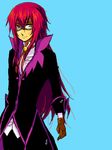  aqua_background artist_request glasses green_eyes male_focus red_hair richter_abend solo tales_of_(series) tales_of_symphonia tales_of_symphonia_knight_of_ratatosk 