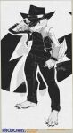 abstract_background absurd_res anthro arcanethewoof black_and_white black_bottomwear black_clothing black_pants black_shirt black_topwear bottomwear chip_(disney) chipmunk claws clip_studio_paint_(artwork) clothing digital_drawing_(artwork) digital_media_(artwork) disney fedora feet ground_squirrel hat headgear headwear hi_res jacket leather leather_clothing leather_jacket leather_topwear logo looking_at_viewer male mammal monochrome painting_(artwork) pants pawpads rodent sciurid shirt tail text topwear url watercolor_(artwork) watermark