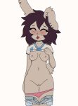 2026 3_fingers absurd_res adidas alexa_(crischar_foxito) anthro argentina_national_football_team blep blue_clothing blue_shirt blue_topwear blush blush_lines bottomwear bottomwear_down breasts clothed clothing clothing_lift crischar_foxito denim denim_bottomwear denim_clothing denim_shorts digital_drawing_(artwork) digital_media_(artwork) ear_piercing exposed_breasts eyelashes eyes_closed female fifa fingers fur genitals hair hi_res hotpants jersey lagomorph leporid mammal multicolored_clothing multicolored_shirt multicolored_topwear navel nipples one_ear panties partially_clothed piercing pink_clothing pink_nipples pink_panties pink_underwear portrait purple_hair rabbit red_eyes red_tongue scut_tail shirt shirt_lift short_tail shorts shorts_down simple_background slim_female smile soccer_jersey soccer_uniform solo sportswear tail text text_on_clothing text_on_jersey text_on_shirt text_on_topwear three-quarter_portrait tongue tongue_out topwear underwear uniform vulva white_background white_body white_clothing white_fur white_shirt white_topwear