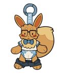 2026 ageplay anthro anthrofied big_tail biped blue_bow_tie blush bow_tie brown_body brown_fur clean_diaper clothed clothing diaper digital_media_(artwork) dipstick_tail eevee eyewear fur generation_1_pokemon glasses keychain male mammal markings muffin_(puppypamps) nerd nintendo plushie pokemon pokemon_(species) pokemorph puppypamps roleplay simple_background solo tail tail_markings text wearing_diaper wetness_indicator white_background