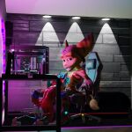 1:1 3d_(artwork) anthro canid canine cryx_(cryxdafloof) cryx_the_fox digital_media_(artwork) duo fellatio fox gaming gaming_chair gaming_while_penetrated hand_on_armrest hand_on_desk hand_on_leg hand_on_thigh insomniac_games lombax male male/male mammal oral penile ratchet_(ratchet_and_clank) ratchet_and_clank sex size_difference sony_corporation sony_interactive_entertainment under_table