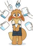 2026 3_fingers ageplay anthro anthrofied baby_powder biped blush bottomwear brown_body brown_fur clothed clothing diaper digital_media_(artwork) disembodied_hand ears_down eevee fingers folded_diaper fur generation_1_pokemon group hi_res infantilism male mammal muffin_(puppypamps) nintendo pacifier pivoted_ears pokemon pokemon_(species) pokemorph puppypamps roleplay shirt shorts solo_focus toony topwear wetness_indicator white_clothing white_shirt white_topwear
