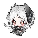  1girl ankle_ribbon argyle_clothes argyle_sleeves artist_request ballerina ballet_slippers black_dress black_ribbon black_shoes black_wrist_cuffs blush brown_eyes chibi circle_skirt closed_mouth detached_sleeves detached_wings double_bun dress feather_hair_ornament feathered_wings feathers frilled_dress frills grey_pantyhose grey_sleeves grey_wings hair_bun hair_ornament happy infinity_nikki leg_ribbon long_dress long_sidelocks looking_at_viewer motion_lines nikki_(series) official_art own_hands_together pantyhose pleading_eyes ribbon shoes short_hair short_hair_with_long_locks sidelocks smile solo sticker_(medium) strapless strapless_dress tareme transparent_background tutu wavy_hair white_hair white_night's_ballet_(infinity_nikki) wings wrist_cuffs 
