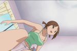  1girl animated animated_gif bouncing_breasts breasts brown_eyes brown_hair exercise hinako_(issho_ni_training) issho_ni_training pigtails short_twintails shorts solo twintails white_shorts 