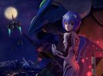  2013 ass ayanami_rei blue_hair bodysuit building cityscape eva_00 moon neon_genesis_evangelion night night_sky plugsuit ramiel red_eyes signature sky skyscraper star_(sky) starry_sky tyc001x white_bodysuit 