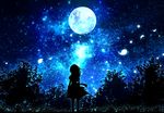  citrus_tsukiko dress moon night original petals scenic silhouette sky stars 