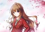  absurdres aisaka_taiga brown_hair highres lancefate long_hair red_eyes school_uniform toradora! 