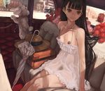  bangs blunt_bangs brown_eyes brown_hair car car_interior closed_umbrella collarbone dark_nipples dog dress excessive_pubic_hair flat_chest flower ground_vehicle hat horse karasuma_sachiko lace lace-trimmed_dress light_smile long_hair motor_vehicle nipples original parasol pubic_hair see-through sitting solo_focus straw_hat streetcar suitcase sundress umbrella very_long_hair yuzawa zenra 