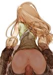  1boy 1girl anus archer_(fft) ass bent_over branch_(blackrabbits) cum cum_in_pussy final_fantasy final_fantasy_tactics from_behind gauntlets long_hair penis pov pussy pussy_juice sex sketch uncensored vaginal 