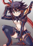  1girl blush boots breasts hayate_(higan_sakura) high_heel_boots high_heels kill_la_kill matoi_ryuuko short_hair skirt thigh_boots thighhighs weapon 