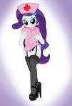  diamonds equestria_girls female hands hat high_heels humanoid legwear looking_at_viewer my_little_pony nurse pussy pyruvate rarity_(eg) solo stockings uniform 