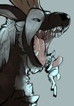  drooling eyes_half_open fangs fear goat half-closed_eyes hooves horn imminent_vore macro mammal mawshot micro plain_background saliva sammy73 teeth vorarephilia vore 