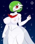  big_breasts breasts female gardevoir mega_evolution mega_gardevoir nintendo nipples pok&#233;mon pok&eacute;mon pussy razplus red_eyes solo translucent video_games 