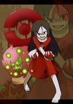  bangs black_eyes black_hair blood corpse_party crossover dress gen_4_pokemon parody poke_ball poke_ball_symbol pokemon pokemon_(creature) red_dress seiyuu_connection shan_grila shinozaki_sachiko sidelocks spiritomb zoom_layer 