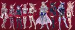  6+girls absurdres alice_weinberg armor bertille_althusser black_hair blonde_hair celia_kumani_entory character_request drill_hair female fiona_beckford full_body gauntlets greaves green_eyes grin hand_on_hip highres incredibly_absurdres kisaki_mio knight komori_kei legs lineup lisa_eostre long_hair long_image multiple_girls noel_maresse_ascot pauldrons pink_hair reina_f_avery ryuzouji_akane short_hair silver_hair smile standing thighhighs twintails walkure_romanze wide_image zettai_ryouiki 