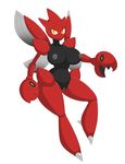  breasts female looking_at_viewer nintendo nipples nude plain_background pok&#233;mon pok&eacute;mon pussy scizor solo video_games white_background 