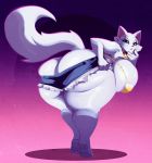  2019 anthro anthrofied bent_over big_breasts big_butt blue_eyes bra breasts butt clothed clothing collar denim_shorts domestic_cat duchess felid feline felis female fluffy fur huge_breasts huge_butt looking_back mammal presenting presenting_hindquarters riendonut shorts skimpy slightly_chubby solo standing the_aristocats underwear voluptuous white_fur 