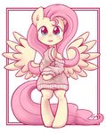  blue_eyes equine female fluttershy_(mlp) friendship_is_magic hair hi_res horse mammal my_little_pony pegasus pink_hair plain_background pony solo standing steffy-beff sweater white_background wings 