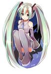  aqua_eyes aqua_hair bad_id bad_pixiv_id hatsune_miku long_hair necktie sitting solo twintails vocaloid yokoyama 