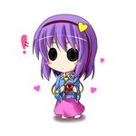  1girl blush_stickers chibi cosplay eyeball hairband heart ichimi komeiji_satori komeiji_satori_(cosplay) nagae_iku purple_hair short_hair skirt solid_circle_eyes solo third_eye touhou 