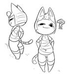  animal_crossing ankha blush cat feline female looking_at_viewer mammal monochrome nintendo pussy video_games zealk 