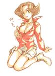  1girl alit black_hair boots breasts dark_skin genderswap huge_breasts kiritanpo short_hair yu-gi-oh! yuu-gi-ou_zexal 