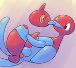  anal_penetration bald balls beige_background black_eyes cute erection feral feral_on_feral gay low_res lying male nintendo nude on_back penetration penis plain_background pok&#233;mon porygon-z porygon2 red_penis rubyon sex sweat video_games white_eyes yellow_eyes 