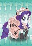  bonniepink bow clothing dress equine female feral friendship_is_magic frilly fur hair hat horn horse legwear long_hair mammal my_little_pony pony purple_hair rarity_(mlp) smile solo stockings unicorn white_fur 