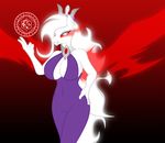  anthro anthrofied big_breasts breasts cleavage clothed clothing crown danielssj equine female friendship_is_magic frown glowing glowing_eyes hair horn horse long_hair male mammal my_little_pony pandora_(character) pony red_eyes smile solo white_body white_hair 