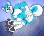  anal anus balls butt canine carifoxleopard claws digitigrade dog foot_focus fur gay heterochromia hindpaw husky looking_at_viewer lying male mammal nude on_side pawpads paws perineum presenting presenting_hindquarters raised_tail soles solo toes ziggyhusky 