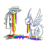  clothing drooling duo equine hat horse humanoid jinxee mammal monster_boy pegasus pony saliva technicolor_yawn vomit what wings 