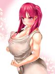  1girl areolae bare_shoulders breasts covered_nipples curvy erect_nipples female huge_breasts huge_nipples magi_the_labyrinth_of_magic metameter morgiana nipples perky_breasts profile puffy_nipples red_eyes red_hair see-through seinto_(metameter) solo twintails veiny_breasts 