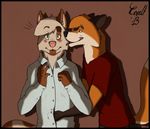 anthro blush canine cevelt dog fox gay invalid_tag kissing male mammal 