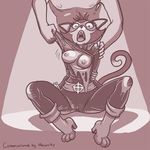  2013 alley-kat-abra anthro areola bound breasts captain_carrot_and_his_amazing_zoo_crew captured cat clothing dontfapgirl erect_nipples feline female human imminent_rape male mammal monochrome nipples open_mouth sitting tight_clothing torn_clothing zoo_crew 