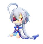  ahoge blazblue bodysuit chibi eyepatch hair_weapon nu-13 red_eyes solo 