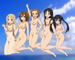  5girls akiyama_mio blush breasts hirasawa_yui k-on! kotobuki_tsumugi lineup multiple_girls nakano_azusa nipples nude pussy rm rm_(rm32) tainaka_ritsu uncensored 
