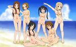  6+girls akiyama_mio blush breasts hirasawa_yui k-on! kotobuki_tsumugi lineup multiple_girls nakano_azusa nipples nude pussy rm rm_(rm32) standing tainaka_ritsu take_your_pick uncensored yamanaka_sawako 