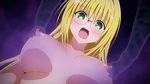 1girl animated animated_gif blonde_hair bouncing_breasts breasts glasses green_eyes nipples tearju_lunatique to_love-ru to_love-ru_darkness 