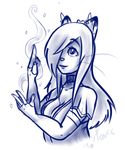  anthro belt breasts clothing cougar crown feline female fur gloves hair ice invalid_color kami kamikitty long_hair magic mammal plain_background queenkami sketch smile snow solo 